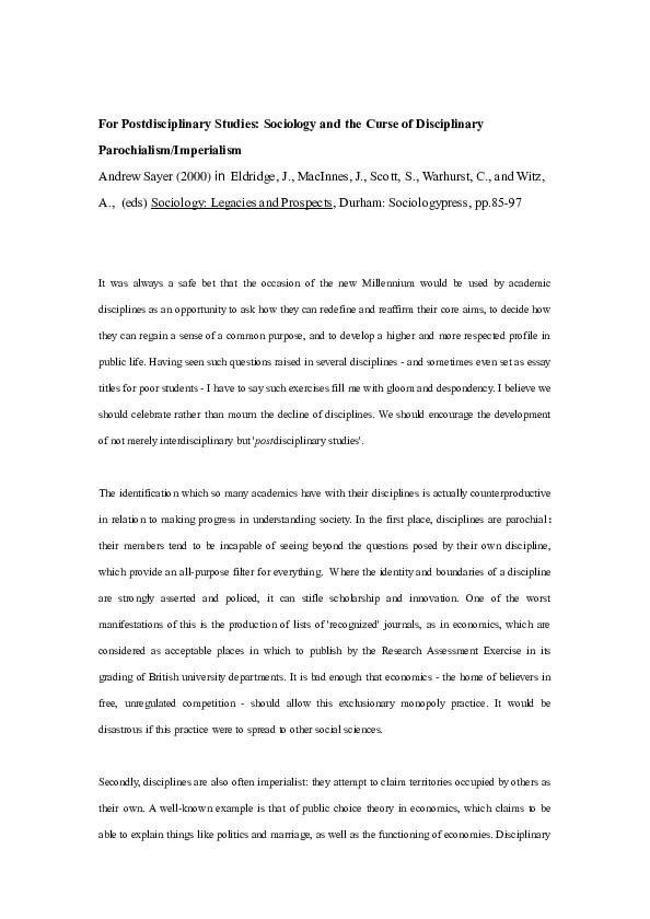 Parochialism examples picture