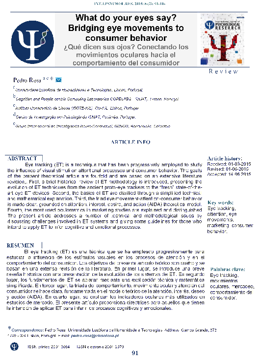 (PDF) Rosa, P.J. (2015). What do your eyes really say? Bridging eye ...