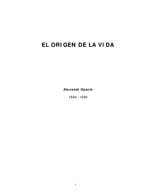 (PDF) EL ORIGEN DE LA VIDA Arley Jaramillo Academia.edu