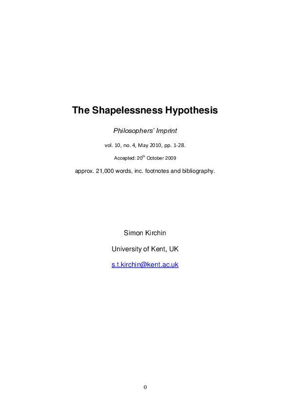 (PDF) The Shapelessness Hypothesis