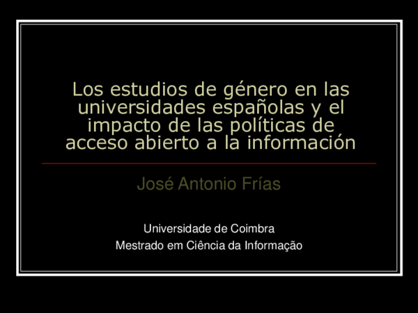 (PDF) Los estudios de género en las universidades españolas y el ...
