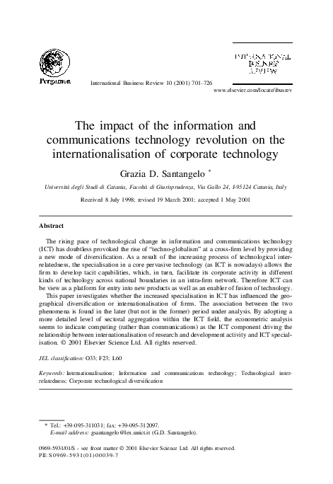 (PDF) The impact of the information and communications technology ...