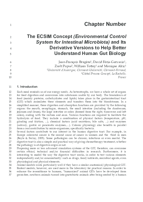 (PDF) The ECSIM Concept (Environmental Control System for Intestinal ...