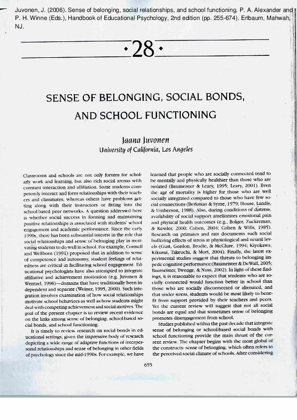 Sense of belonging thesis picture