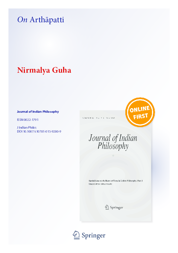 (PDF) On Arthāpatti