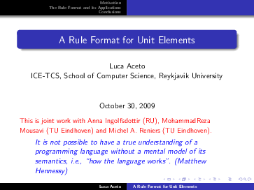 (PDF) A rule format for unit elements
