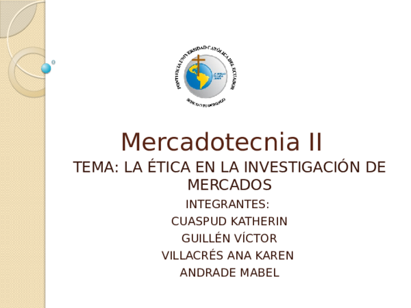 (PPT) 5. LA ÉTICA EN LA INVESTIGACION DE MERCADOS