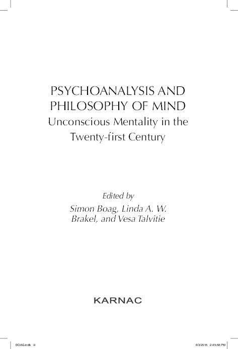 (PDF) Psychoanalysis & Philosophy of Mind: Unconscious Mentality in the ...