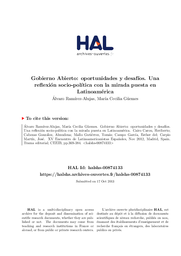 (PDF) Gobierno Abierto oportunidades y desafíos.