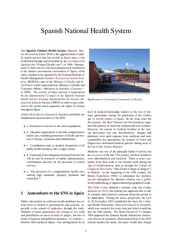 (PDF) Spanish National Health System Demy Lazo Academia.edu