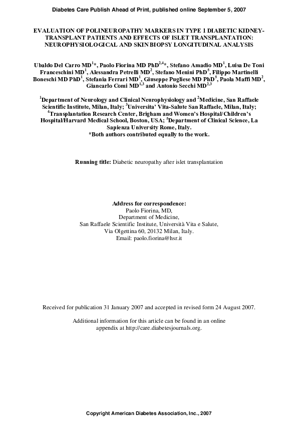(PDF) EVALUATION OF POLINEUROPATHY MARKERS IN TYPE 1 DIABETIC KIDNEY