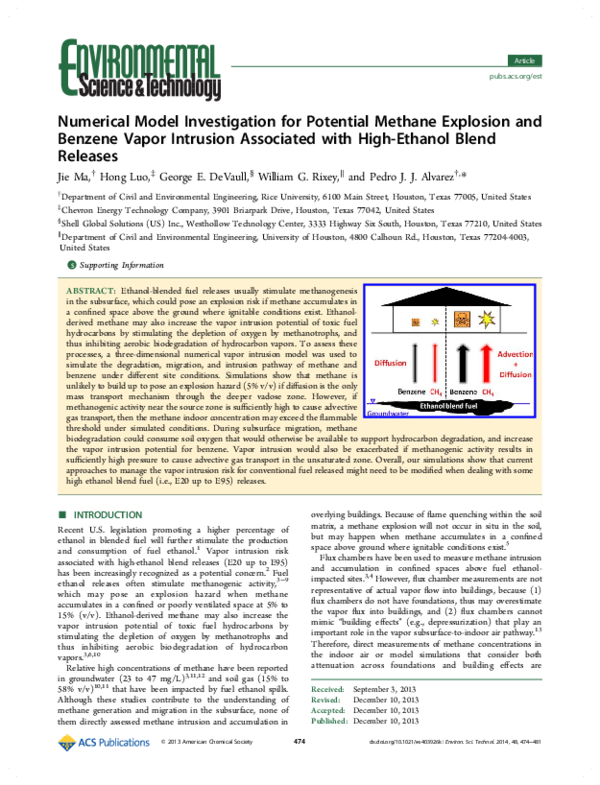 (PDF) Numerical Model Investigation for Potential Methane Explosion and ...