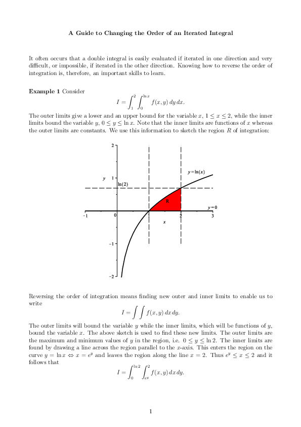 (PDF) A Guide to Changing the Order of an Iterated Integral