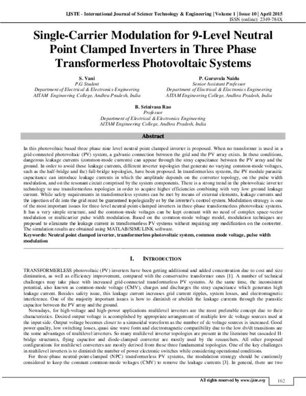 (PDF) Single-Carrier Modulation for 9-Level Neutral Point Clamped ...