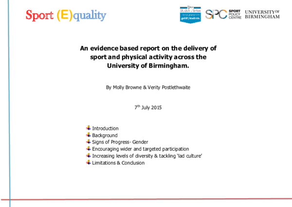 (PDF) An evidence based report on the delivery of sport and physical ...