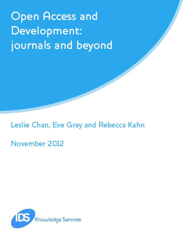 OPEN ACCESS AND DEVELOPMENT: Journals and beyond