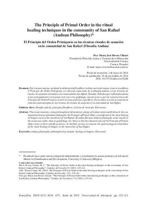(PDF) The Principle of Primal Order in the ritual healing techniques in ...