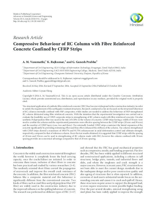 (PDF) Compressive Behaviour of RC Column with Fibre Reinforced Concrete ...