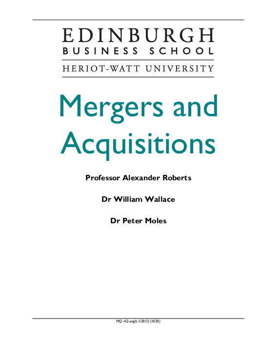  PDF Mergers And Acquisitions Anamul Haque Academia edu