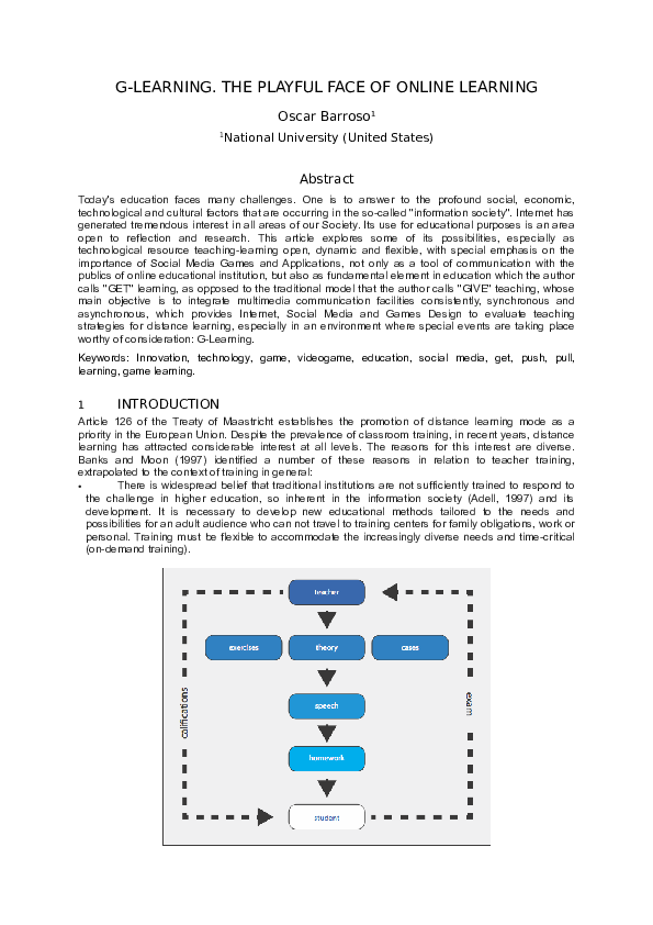 (DOC) G-LEARNING. THE PLAYFUL FACE OF ONLINE LEARNING