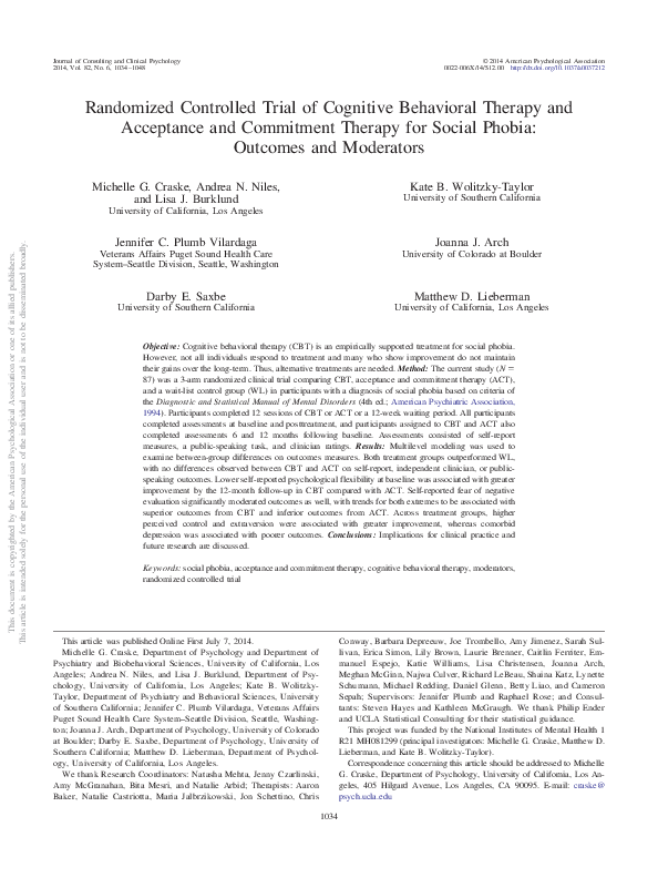 (PDF) Randomized controlled trial of cognitive behavioral therapy and ...