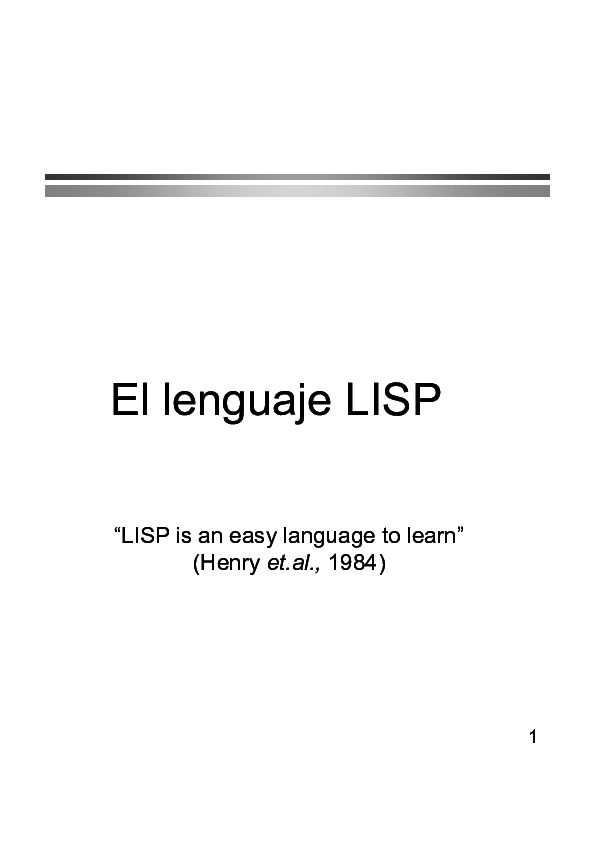 (PDF) LISt Processing