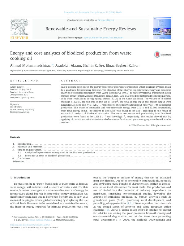 Biodiesel production from waste cooking oil ppt picture