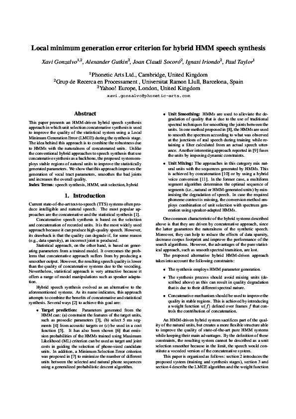 (PDF) Local minimum generation error criterion for hybrid HMM speech ...