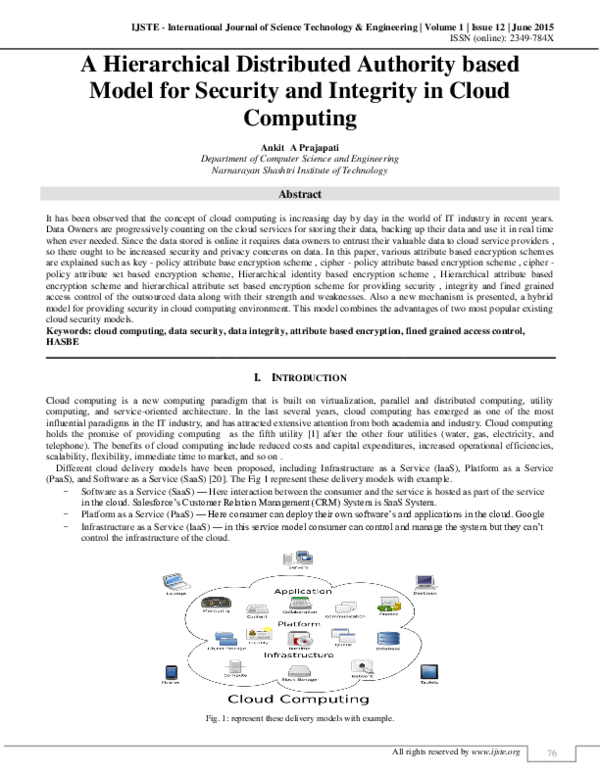 (PDF) A Hierarchical Distributed Authority based Model for Security and ...