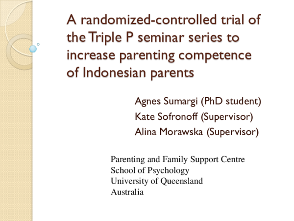 (PDF) A randomized-controlled trial of the Triple P ...