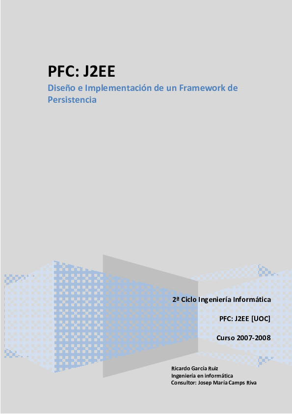 (PDF) Design and Implementation of a Persistence Framework