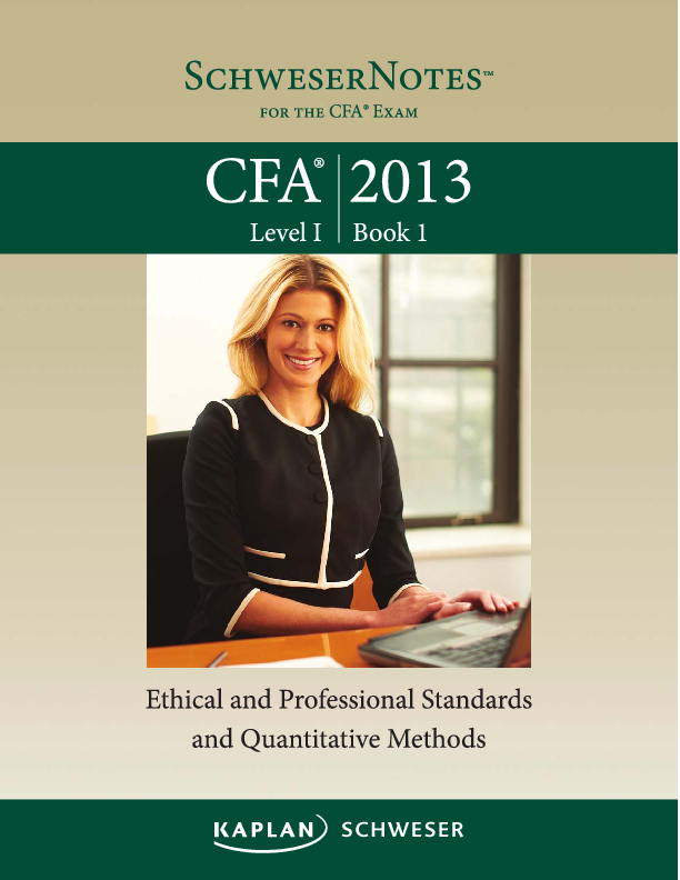 PDF) BooK 1 -ETHICAL AND PROFESSIONAL STANDARDS AND QuANTITAT IVE
