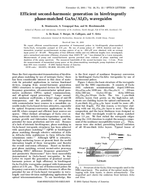 (PDF) Efficient second-harmonic generation in birefringently phase ...