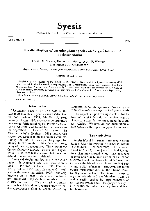 (PDF) The distribution of vascular plant species of Sergief Island ...