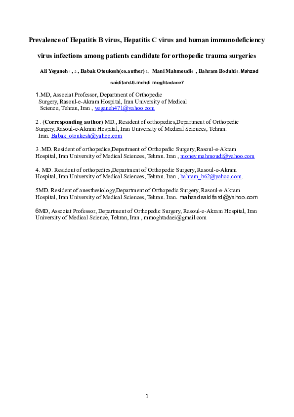 (DOC) Prevalence of Hepatitis B virus, Hepatitis C virus and human ...