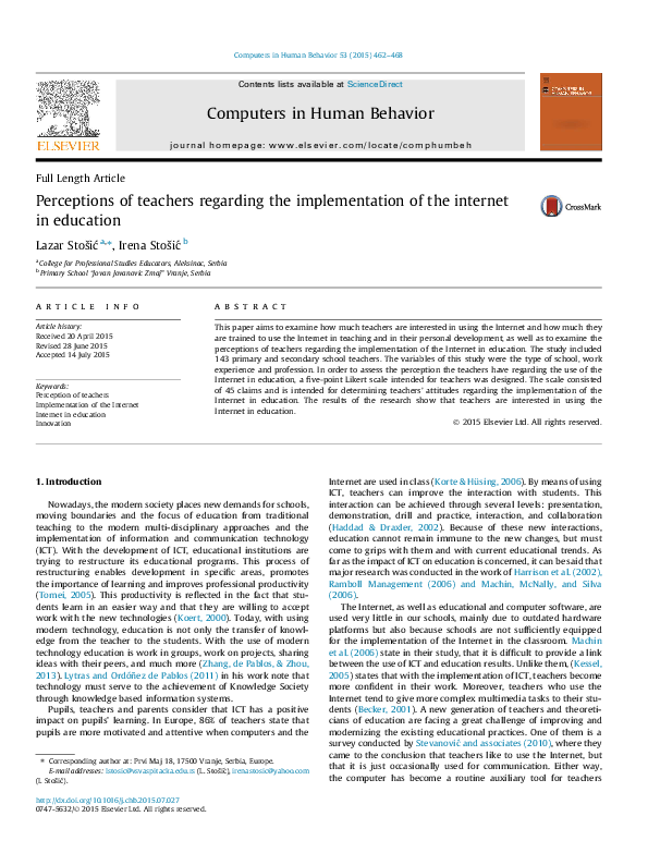 (PDF) Perceptions of teachers regarding the implementation of the ...