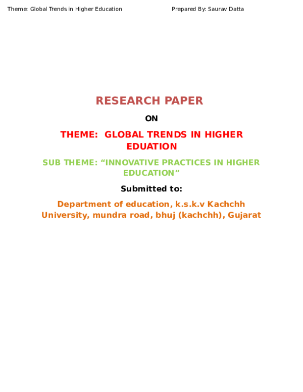 (DOC) Global Trends in Higher Education