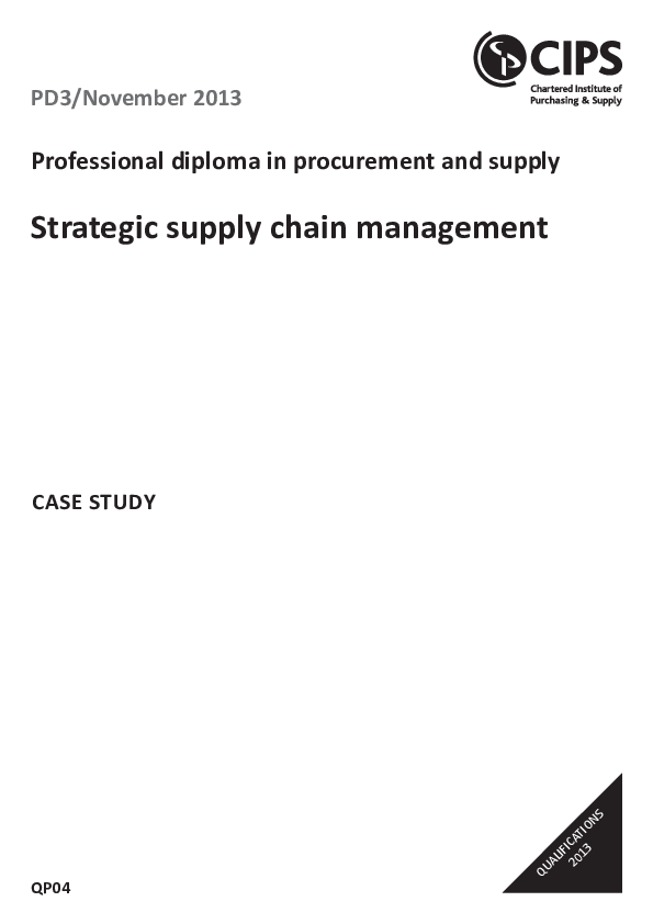 (PDF) Professional diploma in procurement and supply Strategic supply