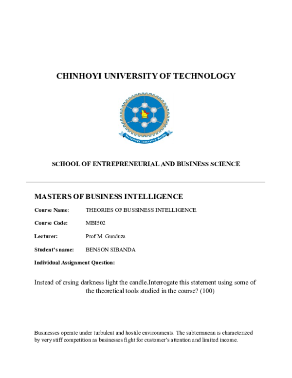 (DOC) MASTERS OF BUSINESS INTELLIGENCE Course Name: THEORIES OF ...