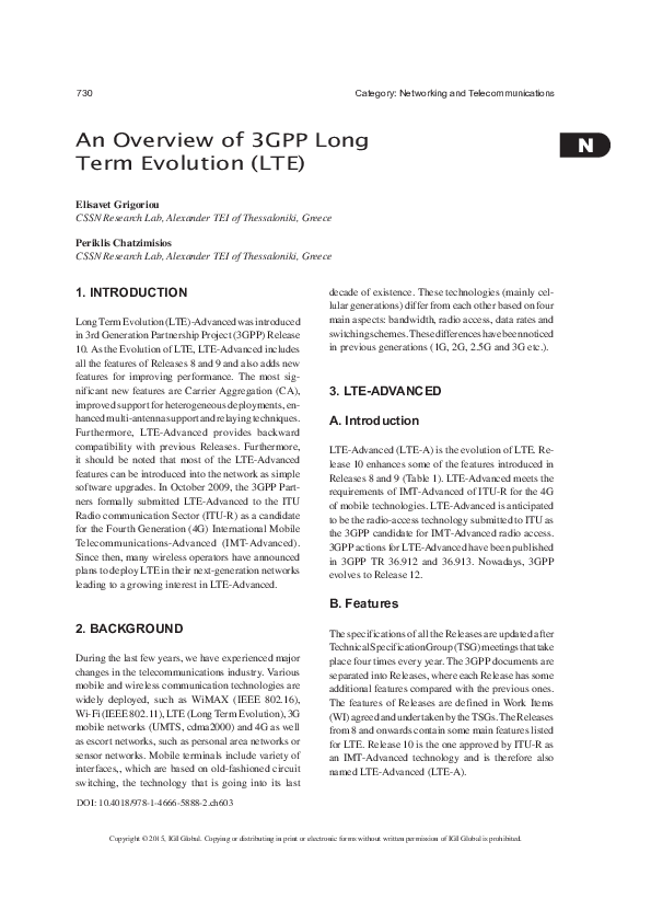 An overview of 3GPP Long Term Evolution (LTE)