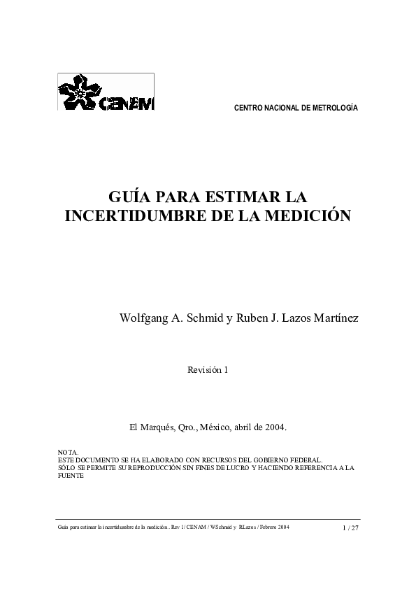 (PDF) CENTRO NACIONAL DE METROLOGÍA
