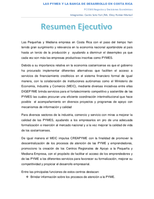 (PDF) LAS PYMES Y LA BANCA DE DESARROLLO EN COSTA RICA
