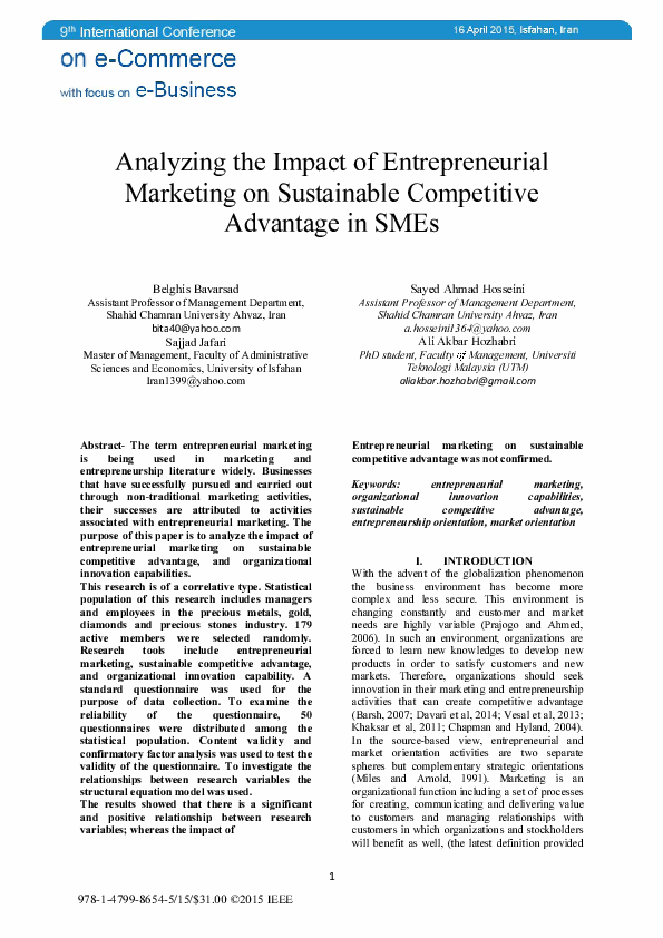 (PDF) Analyzing the Impact of Entrepreneurial Marl