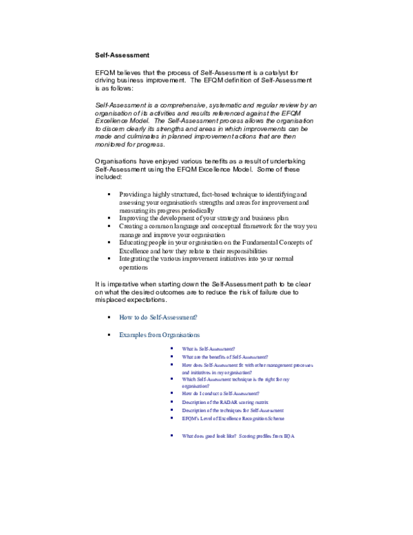 (DOC) Self assessment