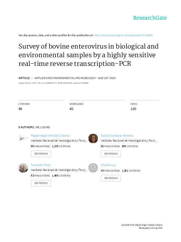 (PDF) Survey environmental real- time-PCR ARTICLE