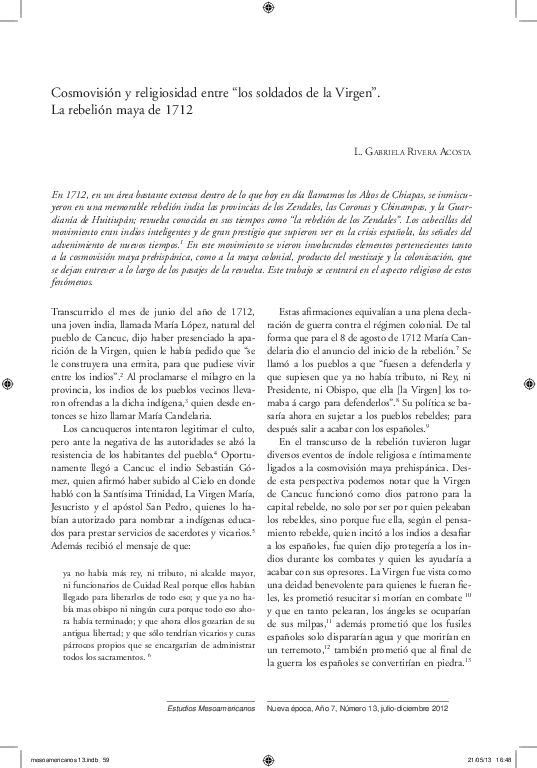 (PDF) Cosmovisión y religiosidad entre 
