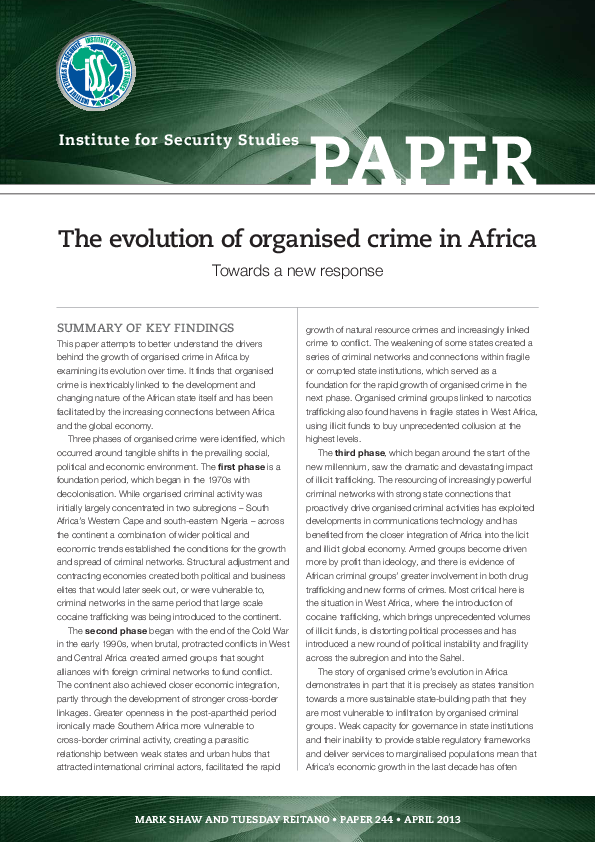 (PDF) The Evolution of Organised Crime in Africa