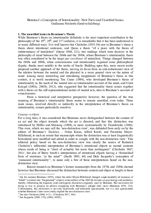 Brentano thesis intentionality image