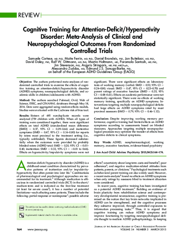 (PDF) REVIEW Cognitive Training for Attention-Deficit/Hyperactivity ...