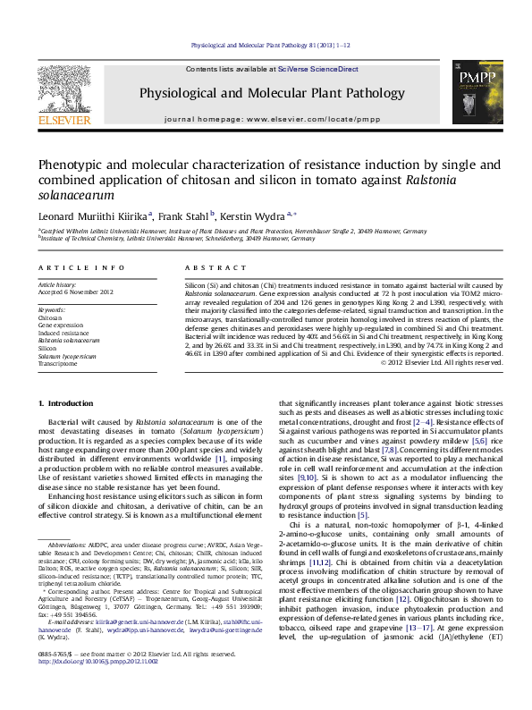 (PDF) Phenotypic and molecular characterization of resistance induction ...